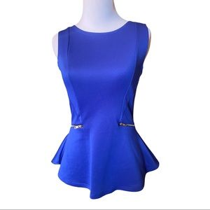 Peplum cobalt blue top